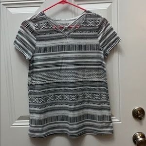 black and white girls patterned shirt